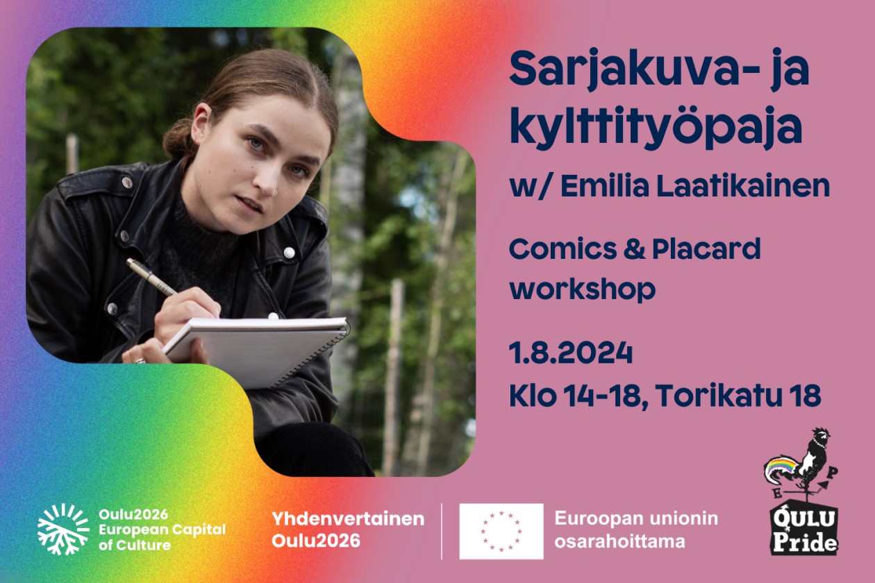 Emilia Laatikainen sekä Sarjakuva- ja kylttityöpaja / Comics and placard worshop